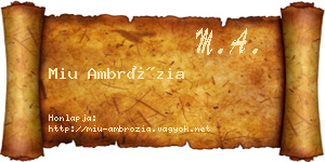 Miu Ambrózia névjegykártya